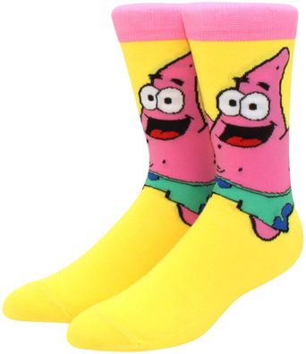 Patrick Star Gelbe Socken in 3/4-Länge - SpongeBob Charakter Lustige Motiv-Socken