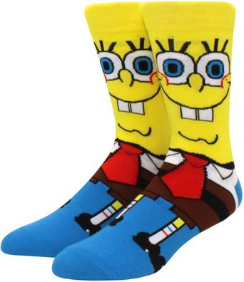 SpongeBob Schwammkopf Big Face Socken in 3/4-Länge - SpongeBob Lustige Motiv-Socken