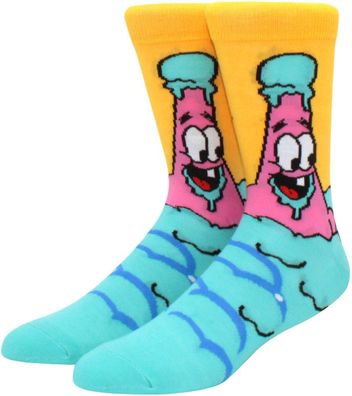 Patrick Star Blaue Schwammkopf Socken in 3/4-Länge - SpongeBob Lustige Motiv-Socken