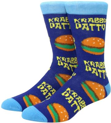 Krabby Patty Schwammkopf Socken in 3/4-Länge - SpongeBob Lustige Motiv-Socken