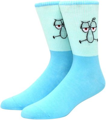 Thaddäus Q. Tentakel Blaue Socken in 3/4-Länge - SpongeBob Lustige Motiv-Socken