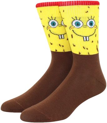 SpongeBob Schwammkopf Braune Socken in 3/4-Länge - SpongeBob Lustige Motiv-Socken