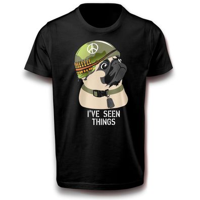 Fiktiver Hund Wachhund Haustier Krieger Sehen Sprüche Spruch T-Shirt Baumwolle Fun