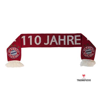 Schal FC Bayern München 110 Jahre mit Logo Fanschal Fußball FCB (Gr. Medium)