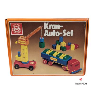 Holzspielzeug Magnet Kran Auto Set von Heros 20 Teilig mit OVP | vollständig