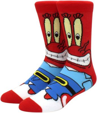 Krabs Eugene Happy Cartoon Socken in 3/4-Länge - SpongeBob Lustige Motivsocken