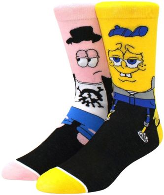 Patrick & SpongeBob Lustige Twins Socken in 3/4-Länge - SpongeBob Lustige Motivsocken