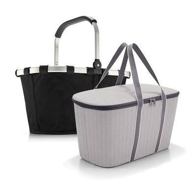 reisenthel Set aus carrybag BK + coolerbag UH BKUH, black + herringbone grey, Unisex