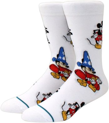 Mickey Maus Weiße Lustige Socken in 3/4-Länge - Disney Cartoon Motivsocken