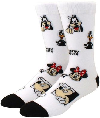 Goofy Weiße Lustige Socken in 3/4-Länge - Walt Disney Cartoon Motivsocken