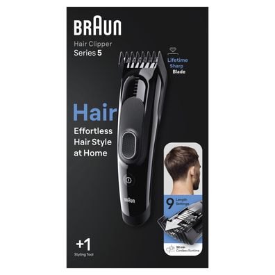 Braun HC5310, Schwarz, 3 mm, 2,4 cm, Kopf, Akku, 50 min