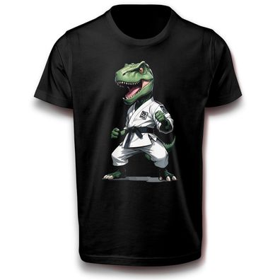 Dino Velociraptor Kampfkünste Karate Dinosaurier Sport Kampfsport Fitness Fun T-Shirt