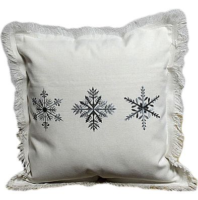 Kissenhülle Weihnachten 50x50 Hssner Schneesterne Creme Kissenbezug Dekokissen Kissen