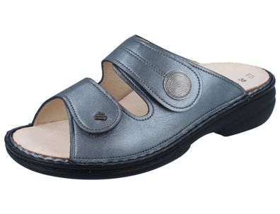 FINN Comfort Sansibar Damen Pantolette blau Effektleder