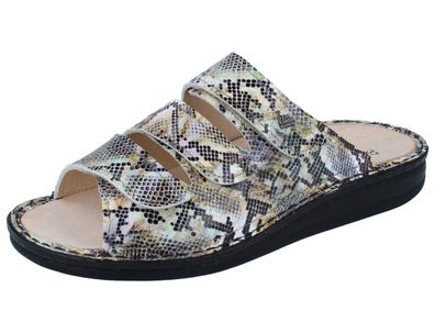 FINN Comfort Korfu Pantolette Damen mehrfarbig multi Jungle Glattleder