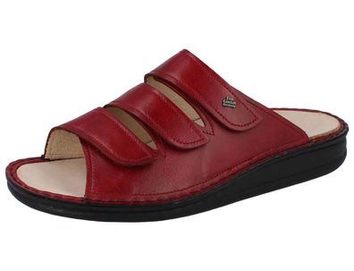 FINN Comfort Korfu Pantolette Damen rot carmine Sierra Glattleder