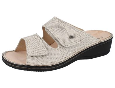 FINN Comfort Jamaika Damen Pantolette beige champagne Woody Nubukleder