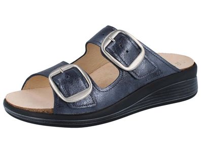 FINN Comfort FINNCO Curacao Damen Pantolette blau jeans Berna Glattleder