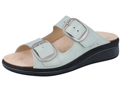 FINN Comfort FINNCO Curacao Damen Pantolette grün mint Poncho Glattleder