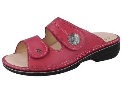 FINN Comfort Sansibar Damen Pantolette rot pink azalea Nube Glattleder