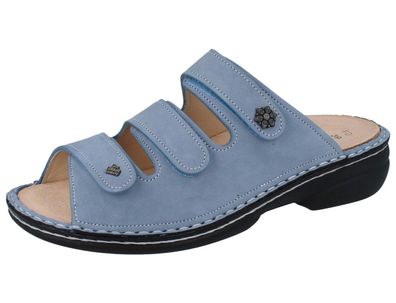 FINN Comfort Menorca Soft Damen Pantolette blau blue Nubuk