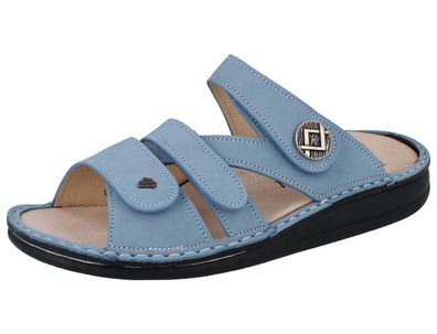 FINN Comfort Agueda Damen Pantoletten blau blue Nubukleder