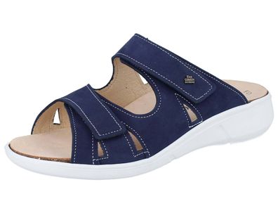 FINN Comfort Palau Damen Pantolette blau royal Nabuk Nubukleder