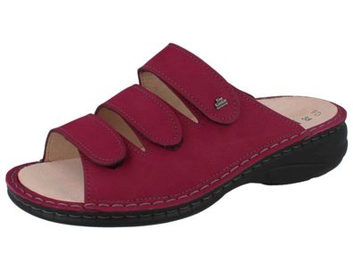 FINN Comfort Hellas Damen Pantolette rot raspberry Nubukvienna Leder