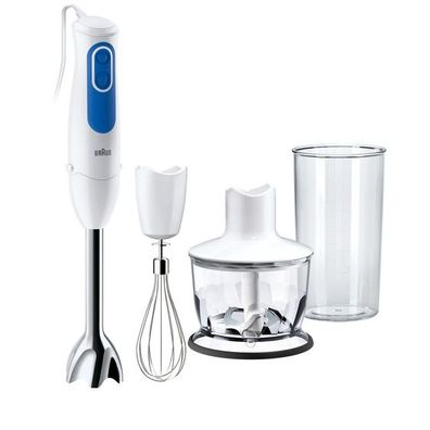 Braun MQ3035WH Sauce, Pürierstab, 0,6 l, Pulsfunktion, 700 W, Blau, Weiß