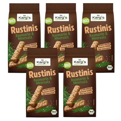 Dr. Kargs Rustinis Bio Rosmarin und Meersalz knusprig 125g 5er Pack