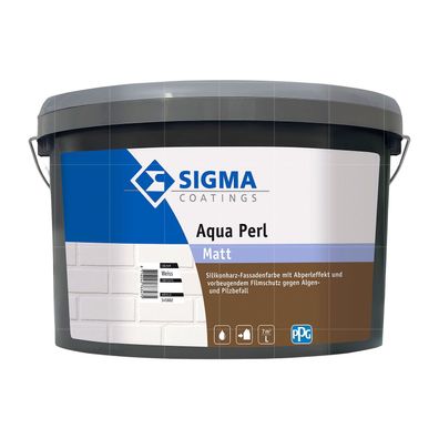 SIGMA AQUA PERL A+F - 12,5L WEISS Fassadenfarbe Abperleffekt mit Filmschutz