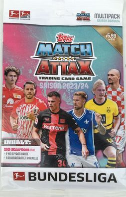 Topps Bundesliga Match Attax 2023/2024 Multipack 5 Booster = 30 Karten NEU