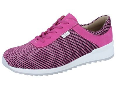 FINN Comfort Cerritos Damen Halbschuhe Schnürschuhe rosa pink Mesh Nubukleder