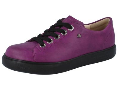 FINN Comfort Elpaso Damen Halbschuhe Schnürschuhe lila grape Nube Glattleder