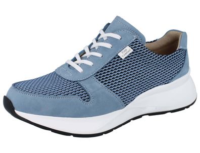 FINN Comfort Leganes Damen Halbschuhe Schnürschuh blau blue sky Nubukleder Mesh