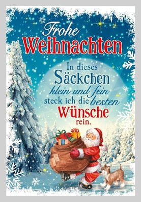 3D Weihnachtsklappkarte - Frohe Weihnachten In dieses Säckchen...