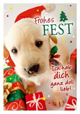 3D Weihnachtsklappkarte - Frohes Fest Ich hab dich ganz doll lieb