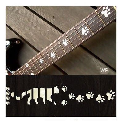 F-019CF-WT Inlay Stickers, Cats Foot Print Fret Markers