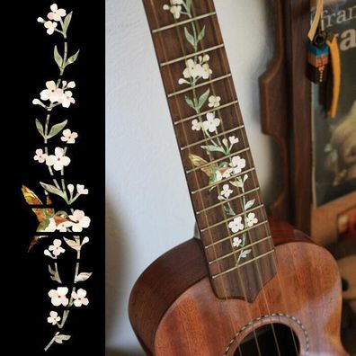 UKF--260TH-S Inlay Stickers, Fret Mark-Ukulele Tree of Life with Hummingbird