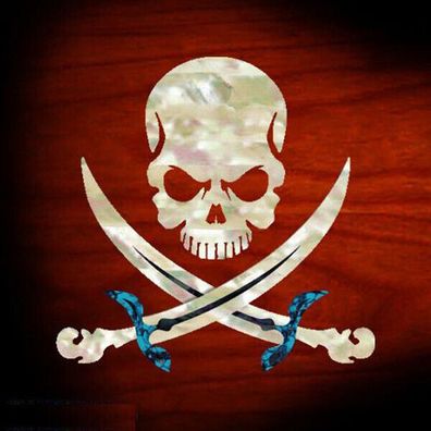 B-134PS-WT Inlay Stickers, Body-Pirate Skull (WP)