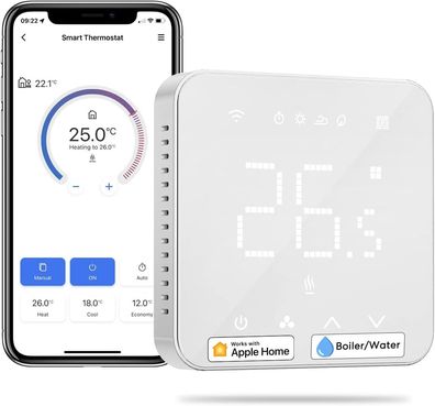 Meross Smart Thermostat geeignet für Heizkörper/Gaskessel/Wasserboden