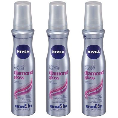 Nivea Styling Mousse Extra Strong hold & Volume alle Haar Diamond Glanz ohne Alkohol