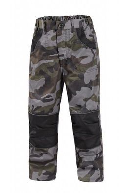 CXS Camo Kinder-Camouflage-Arbeitshose Gartenhose Junior Latzhose Grau