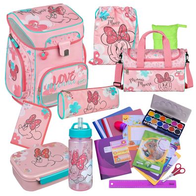 Scooli Schulranzen MINNIE MOUSE 21 Teile-Set Sporttasche & viel Zubehör Minnie Maus