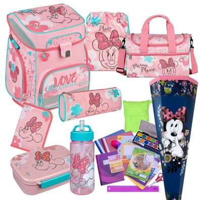 Scooli Schulranzen MINNIE MOUSE 22 Teile-Set m. Sporttasche Schultüte Minnie Maus uvm