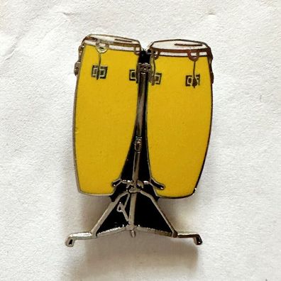 Anstecknadel Pin Musik Conga Drum Gelb (Gr. Mittel)