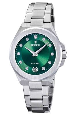 Festina Damenuhr Stahl/ Grün F20700/4