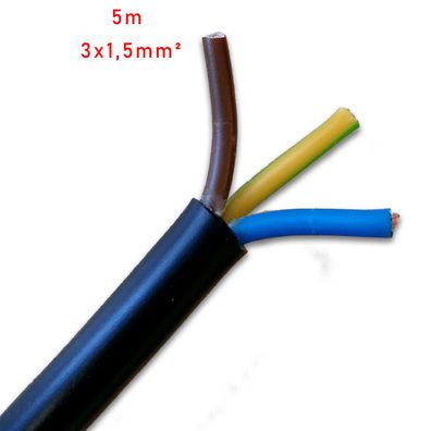3-Adriges Kabel AUPFK 3x1,5mm² (5m)