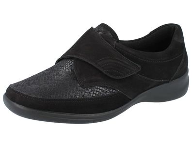 Waldläufer OrthoTritt Millu Damen Klettschuhe Halbschuhe schwarz Stretch Velours