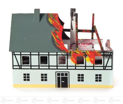 Miniatur Brandstätte Haus BxHxT 9,5 cmx7 cmx4,5cm NEU Erzgebirge Weihnachtsfigur